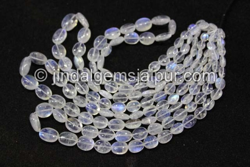 White Rainbow Far Smooth Oval Shape Beads